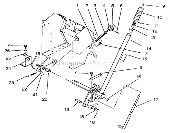 Toro R2-16BE01 (2000001-2999999)(1992) Lawn Tractor Lift Bar Linkage Assembly Diagram