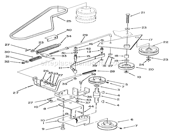 Toro R3-10B404 (2000001-2999999)(1992) Lawn Tractor Pto Clutch, Pulleys & Control Assemblies Diagram