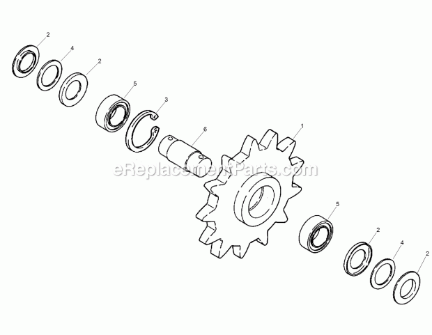 Toro RT1200 (2009-2012) Trencher, 2010 Boom End Sprocket Assembly Diagram