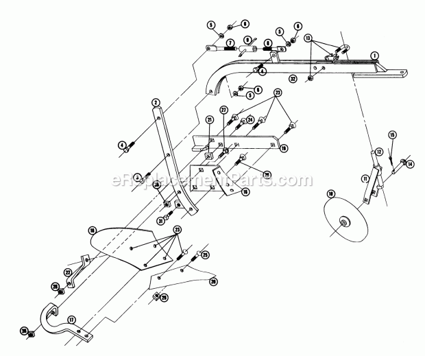 Toro SC-15 (1960) Aerator Plow & Coulter Pp-10hd Parts List Diagram