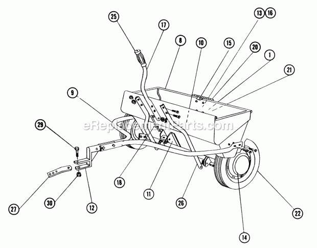 Toro WT-30 (1960) 30-in. Tiller Spreader Fs-363 Parts List Diagram