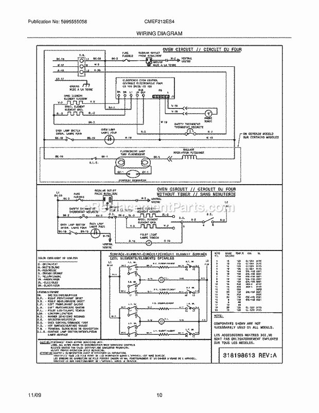 Uni CMEF212ES4 Electric Range Page F Diagram