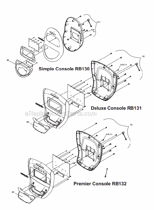 Vision Fitness R2250 (RB135-Simple-RB130-RB138)(2009) Bike - Recumbent Frame Diagram