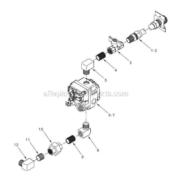 Vulcan 1GR65C (ML-136415) 1GR Series Fryer Stand Alone Gas Valve (Previous Construction) Diagram