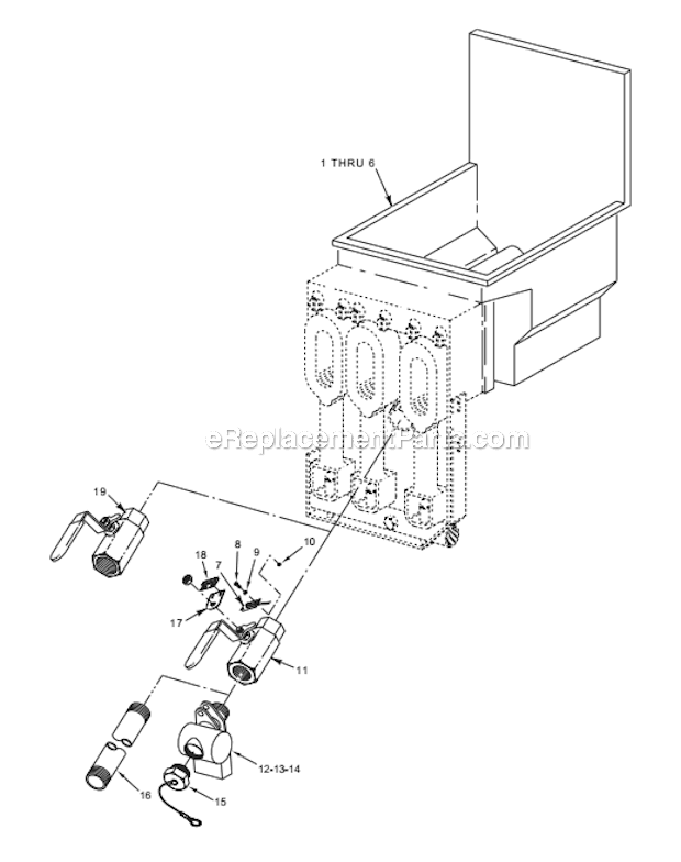 Vulcan 1GR65M (ML-136409) 1GR Series Fryer Stand Alone Tank And Drain Assembly Diagram