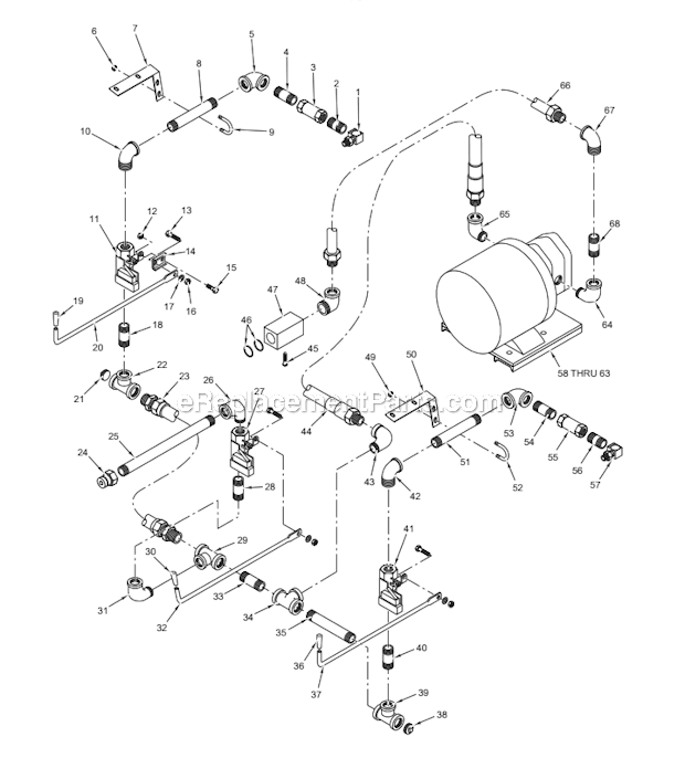 Vulcan 3GR65MF (ML-136421) Gas Fryer Oil Return Diagram