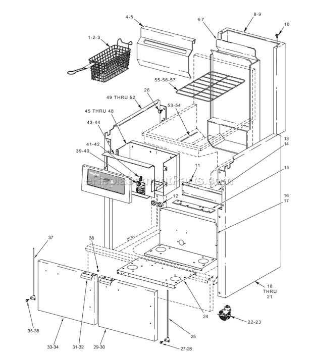 Vulcan 3GR85CF (ML-136436) Gas Fryer Body Unit Diagram