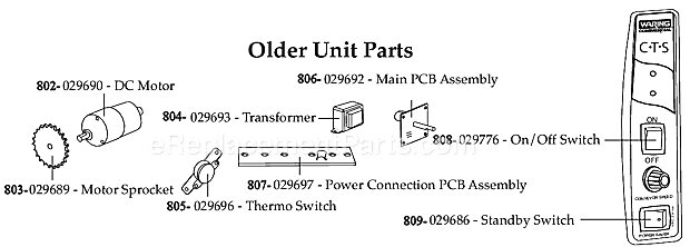 Waring CTS1000B 208 Volt Conveyor Toaster Page B Diagram