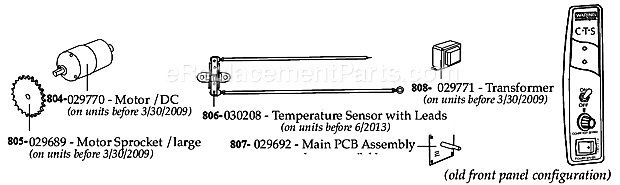 Waring CTS1000 Conveyor Toaster Page B Diagram