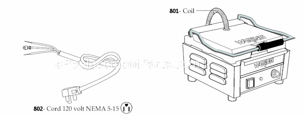 Waring WPG150 (120V) Panini Grill Page C Diagram