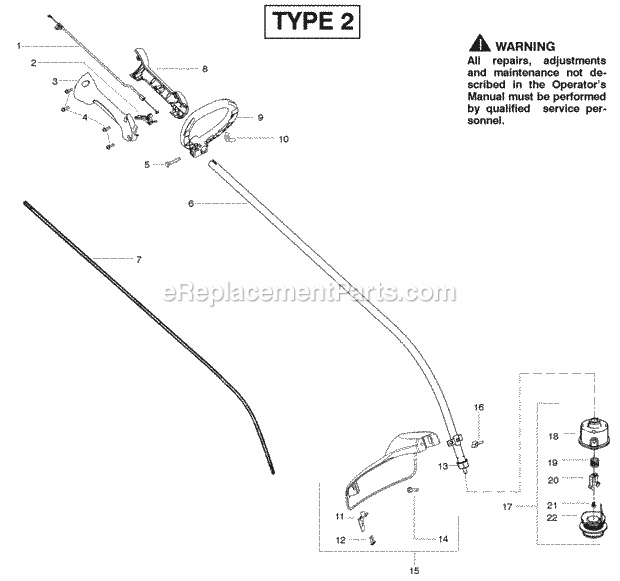 Weed Eater FL20 Type 2 Gas Trimmer Page B Diagram