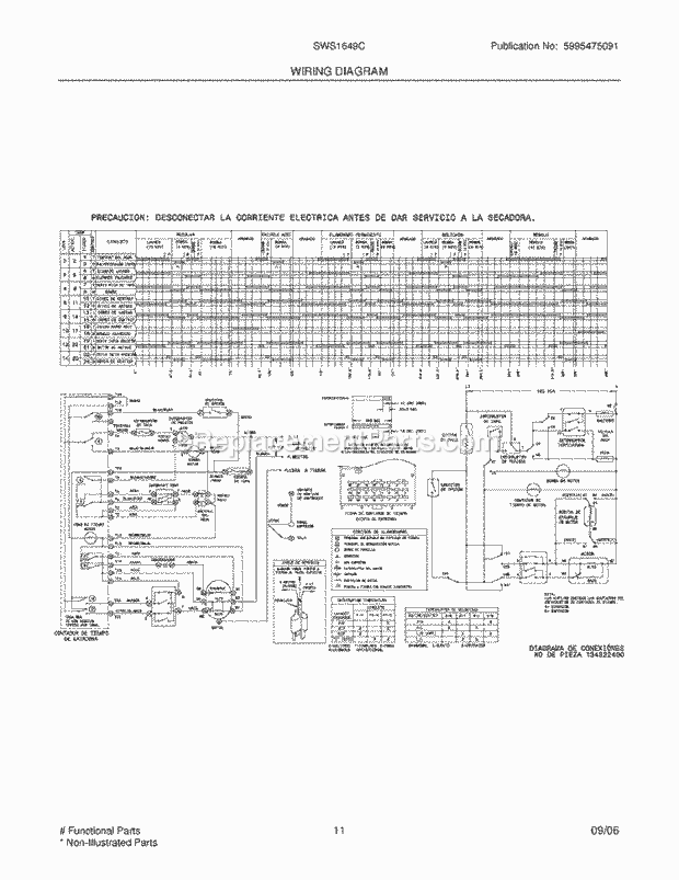 Westinghouse SWS1649CQ1 White Westinghouse/Washer Page F Diagram