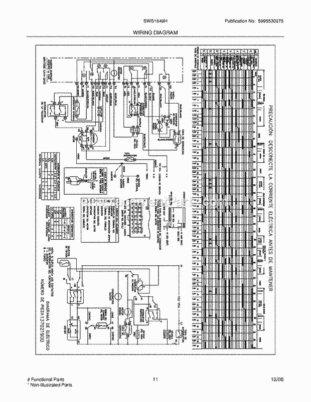 Westinghouse SWS1649HS1 Washer Page G Diagram