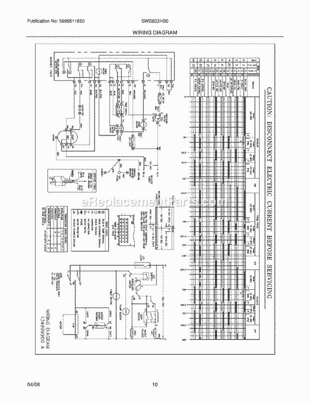 Westinghouse SWS833HS0 Washer Page G Diagram