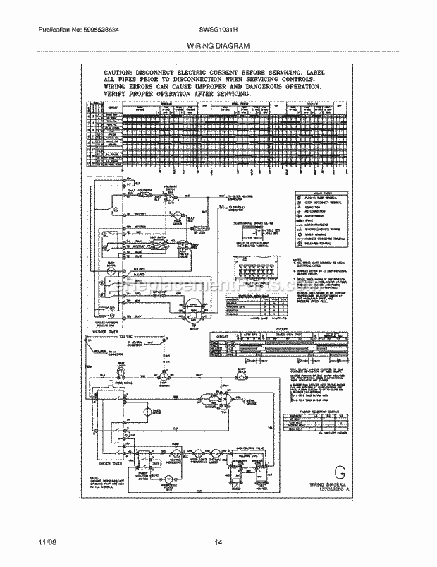 Westinghouse SWSG1031HQ2 Laundry Center Page I Diagram
