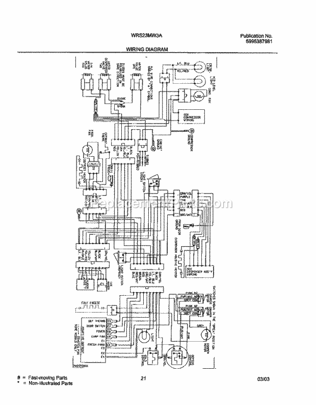 Westinghouse WRS23MW3AQ5 White Westinghouse/Refrigerator Page K Diagram