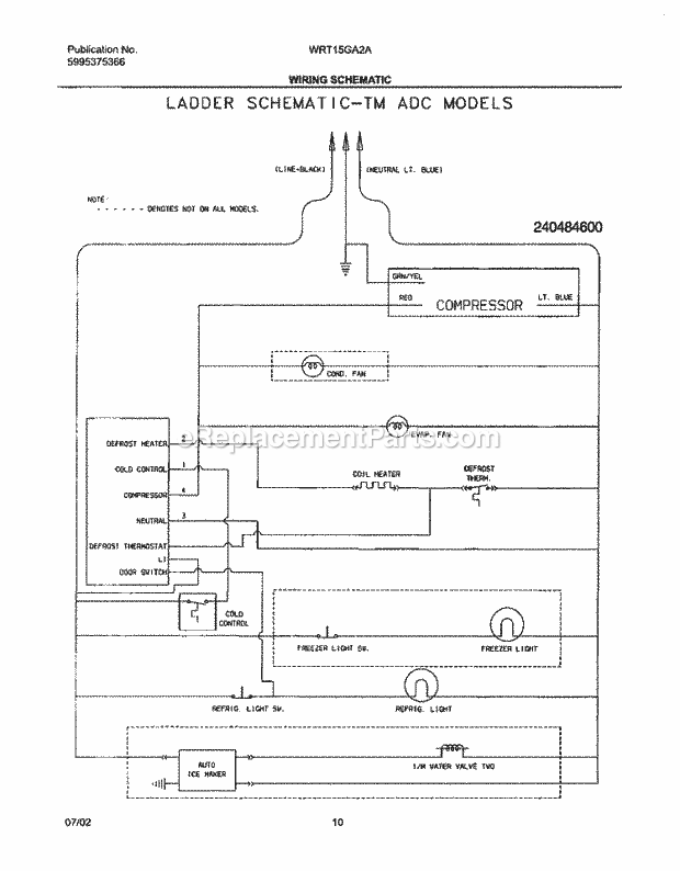 Westinghouse WRT15GA2AW1 White Westinghouse/Refrigerator Page G Diagram