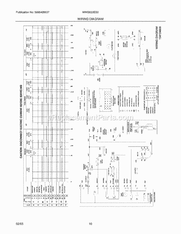 Westinghouse WWS833ES0 White Westinghouse/Washer Page F Diagram