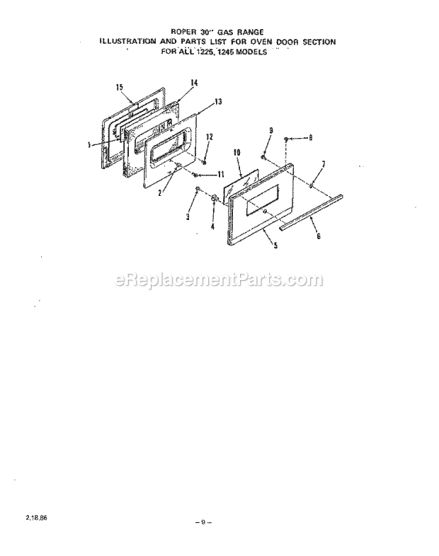 Whirlpool 1225^1A Gas Range Page G Diagram