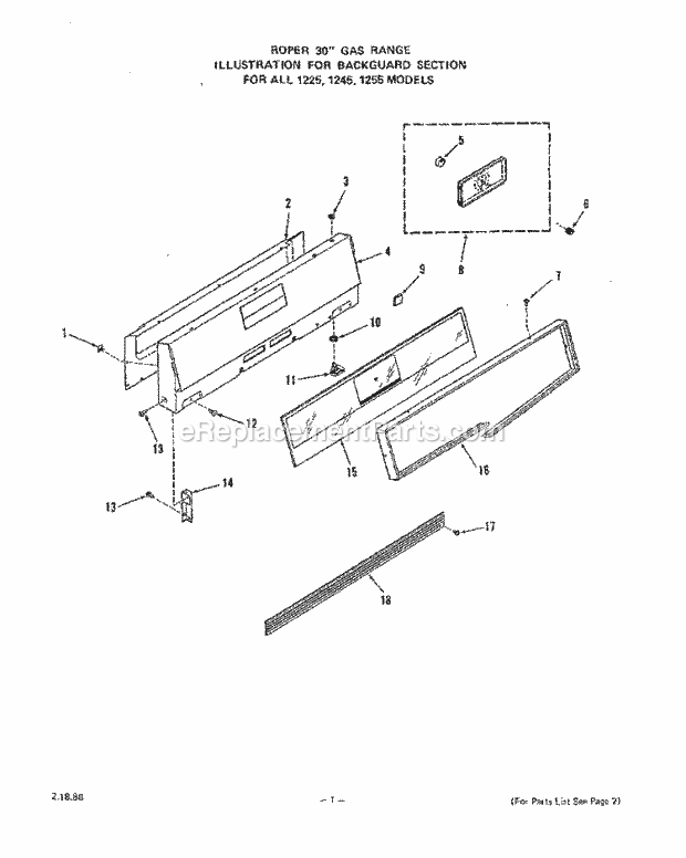 Whirlpool 1245^3A Gas Range Main Top Diagram