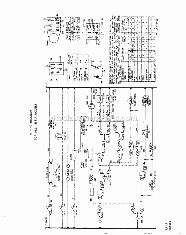 Whirlpool 1393^0A Gas Range Page K Diagram