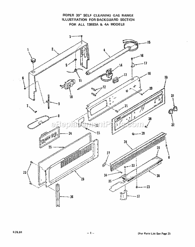 Whirlpool 1393^4A Gas Range Main Top Diagram