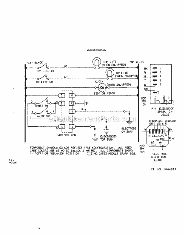 Whirlpool 1423^2A Gas Range Page F Diagram