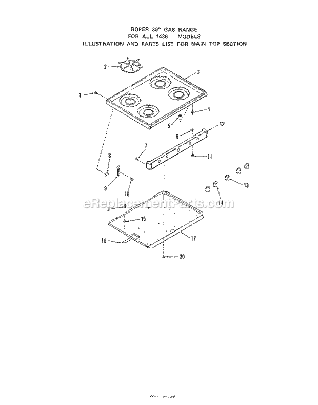 Whirlpool 1436^1A Gas Range Burner Diagram