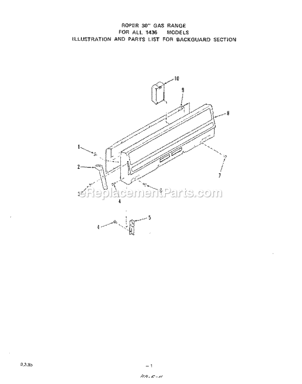 Whirlpool 1436^1A Gas Range Main Top Diagram