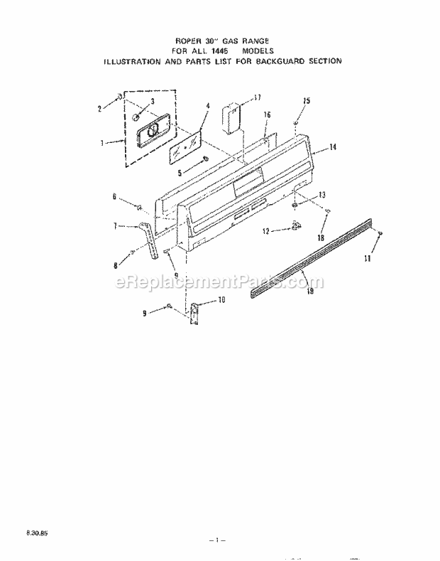 Whirlpool 1445^1A Gas Range Main Top Diagram