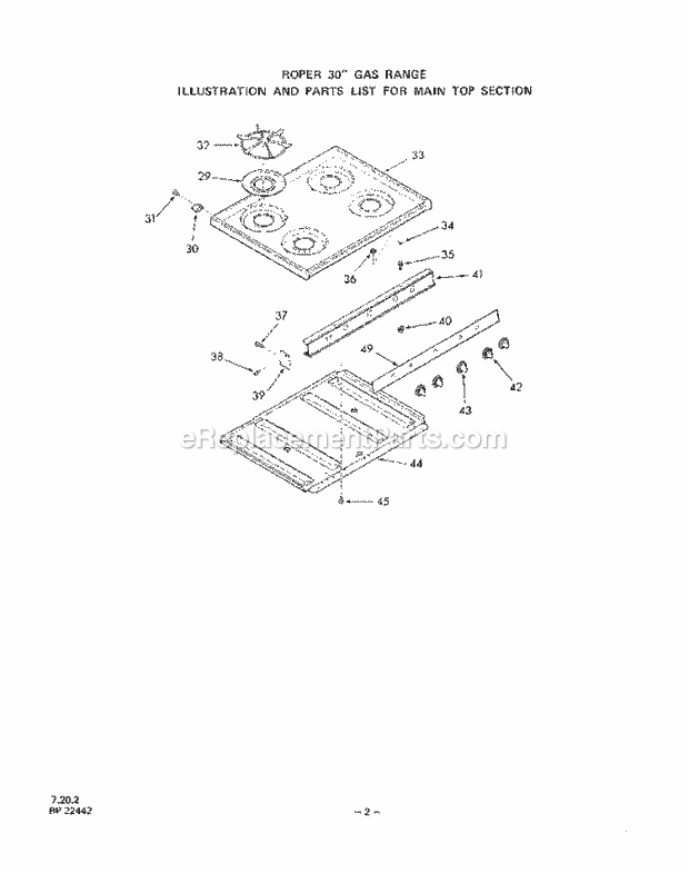 Whirlpool 1453^0A Gas Range Burner Diagram