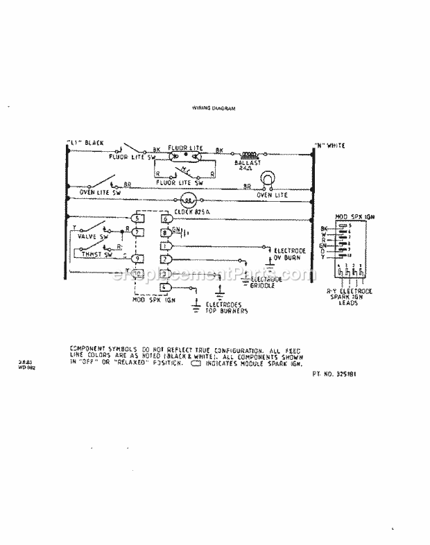 Whirlpool 1643^0A Gas Range Page F Diagram