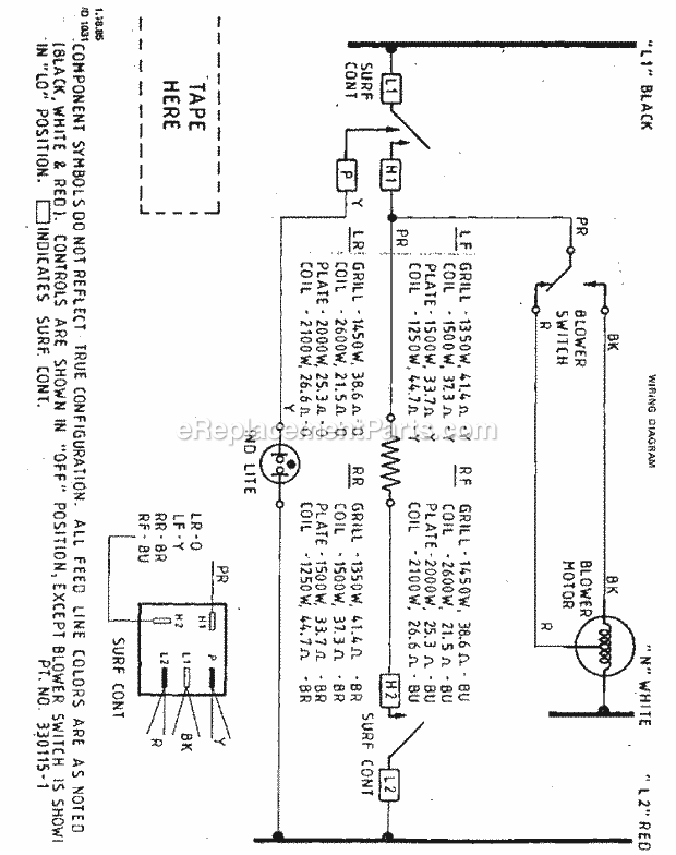 Whirlpool 2142^0E Electric Modular Counter Unit Page E Diagram