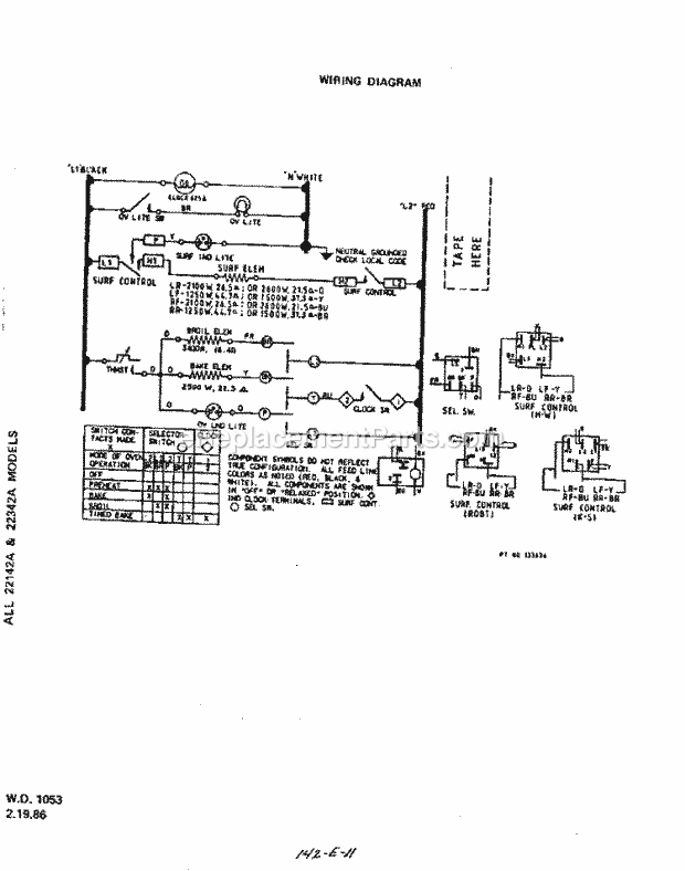 Whirlpool 2214^0A Electric Range Page G Diagram