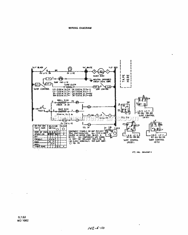 Whirlpool 2214^0A Electric Range Page H Diagram