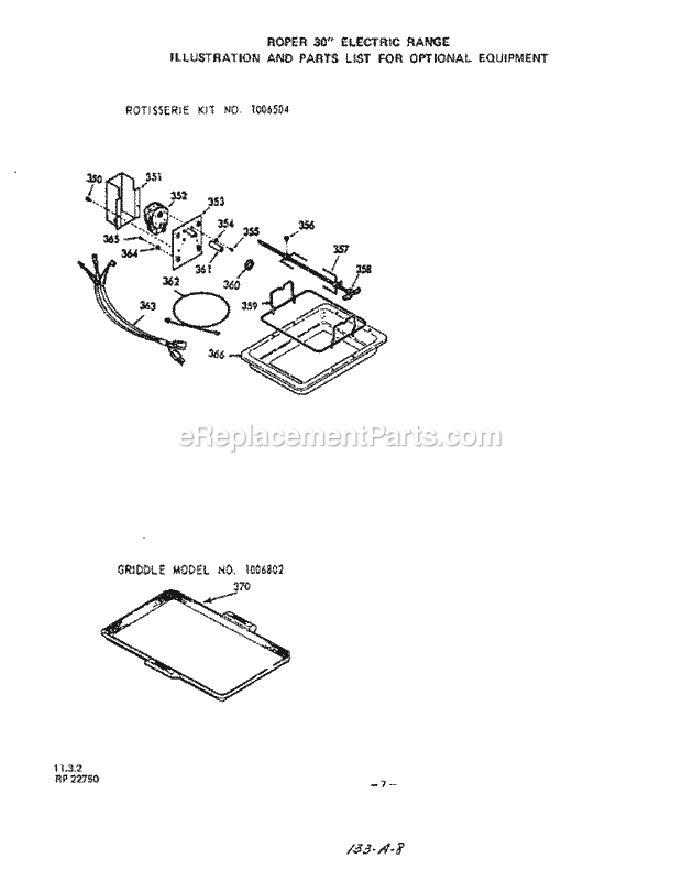 Whirlpool 2323^0A Electric Range Lit/Optional Diagram