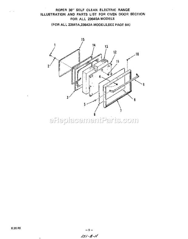 Whirlpool 2354^1A Electric Range Page H Diagram