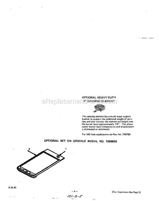 Whirlpool 2354^2A Electric Range Canning Element , Griddle Diagram