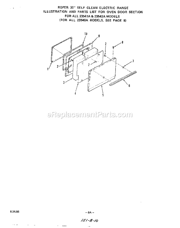 Whirlpool 2354^2A Electric Range Page I Diagram