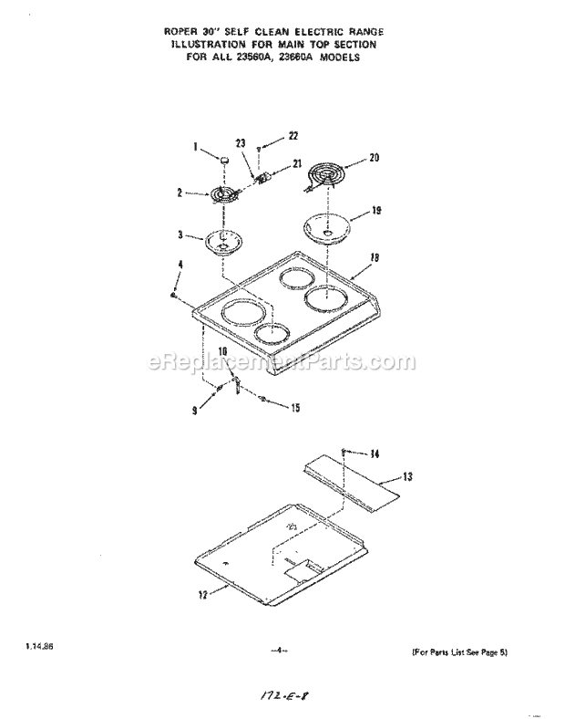 Whirlpool 2366^0A Electric Range Optional Griddle Diagram
