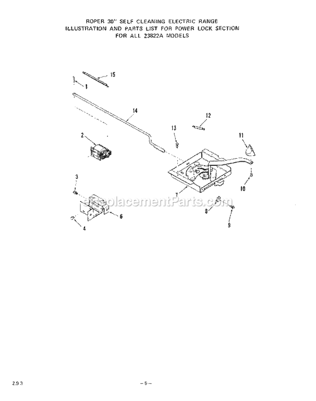 Whirlpool 2382^2A Electric Range Power Lock Diagram