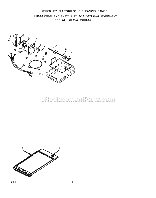 Whirlpool 2382^2A Electric Range Rotisserie , Griddle Diagram