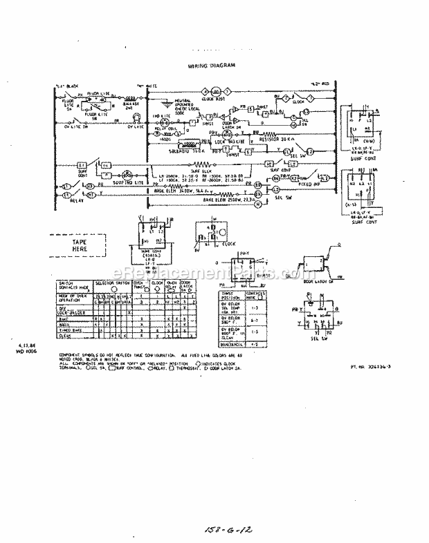 Whirlpool 2384^0A Electric Range Page H Diagram