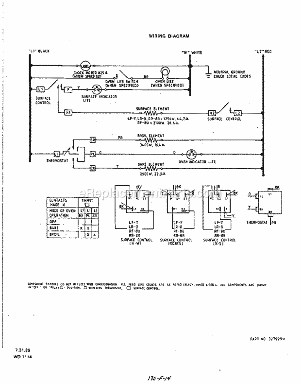 Whirlpool 2406^0A Electric Range Page F Diagram