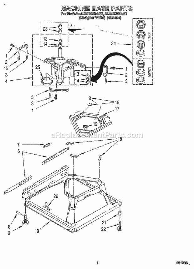 Whirlpool 4LSC9255AN2 Washer Machine Base Diagram