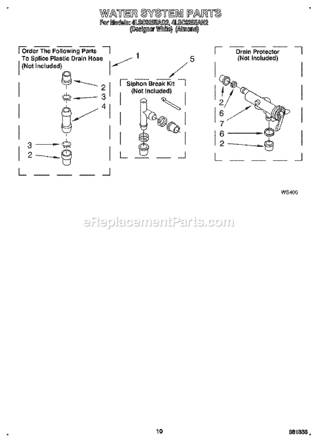 Whirlpool 4LSC9255AN2 Washer Water System Diagram