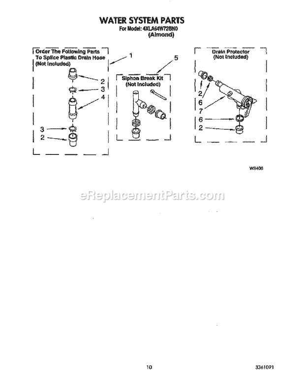 Whirlpool 4XLA64W72BN0 Washer Water System Diagram