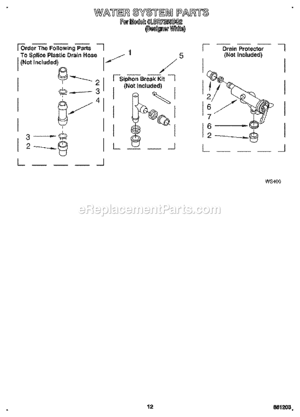 Whirlpool 6LBR7255BQ2 Washer Water System Diagram