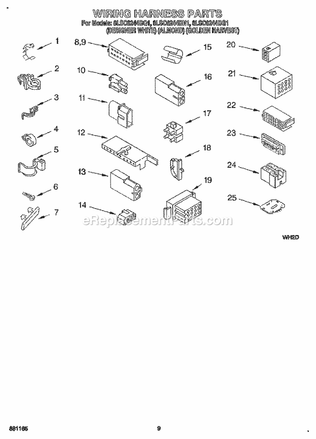 Whirlpool 8LSC6244BQ1 Washer Wiring Harness Diagram