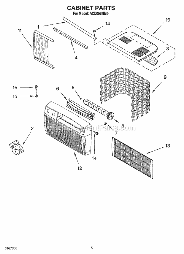 Whirlpool ACD052MM0 Air Conditioner Air Flow And Control Diagram